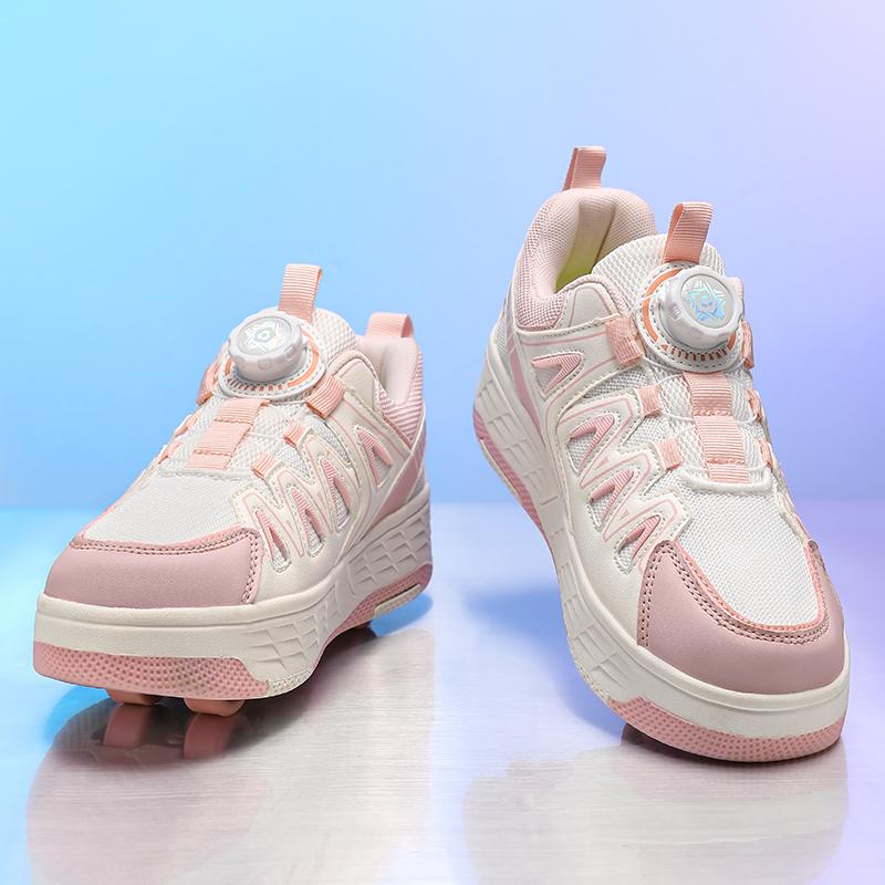 Children's Four-wheel Sports Boots Roller Skating Can Be Hidden As Flat Sneakers Walking Shoes Children's Sports Shoes Walking Shoes