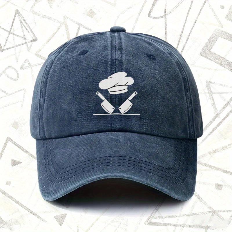 pc Vintage Washed Chefs Hat and Knife Baseball Cap Solid Baseball Cap for Men and Women Suitable for All Seasons Ideal Gif