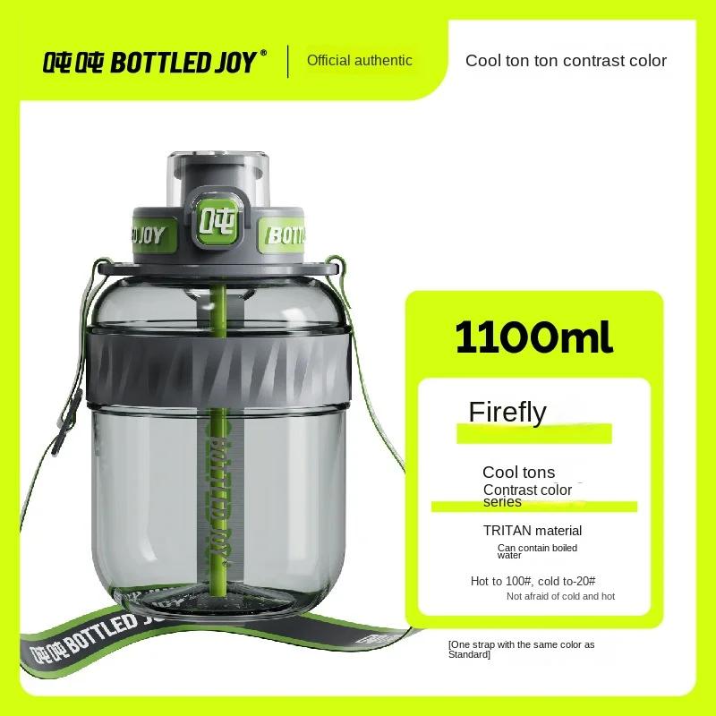 BOTTLED JOY Wang Yibo Tritan Malzeme Büyük Göbek Şişe Büyük Kapasiteli Taşınabilir Kettle Sevimli Öğrenci Çift Yaz Su Şişesi