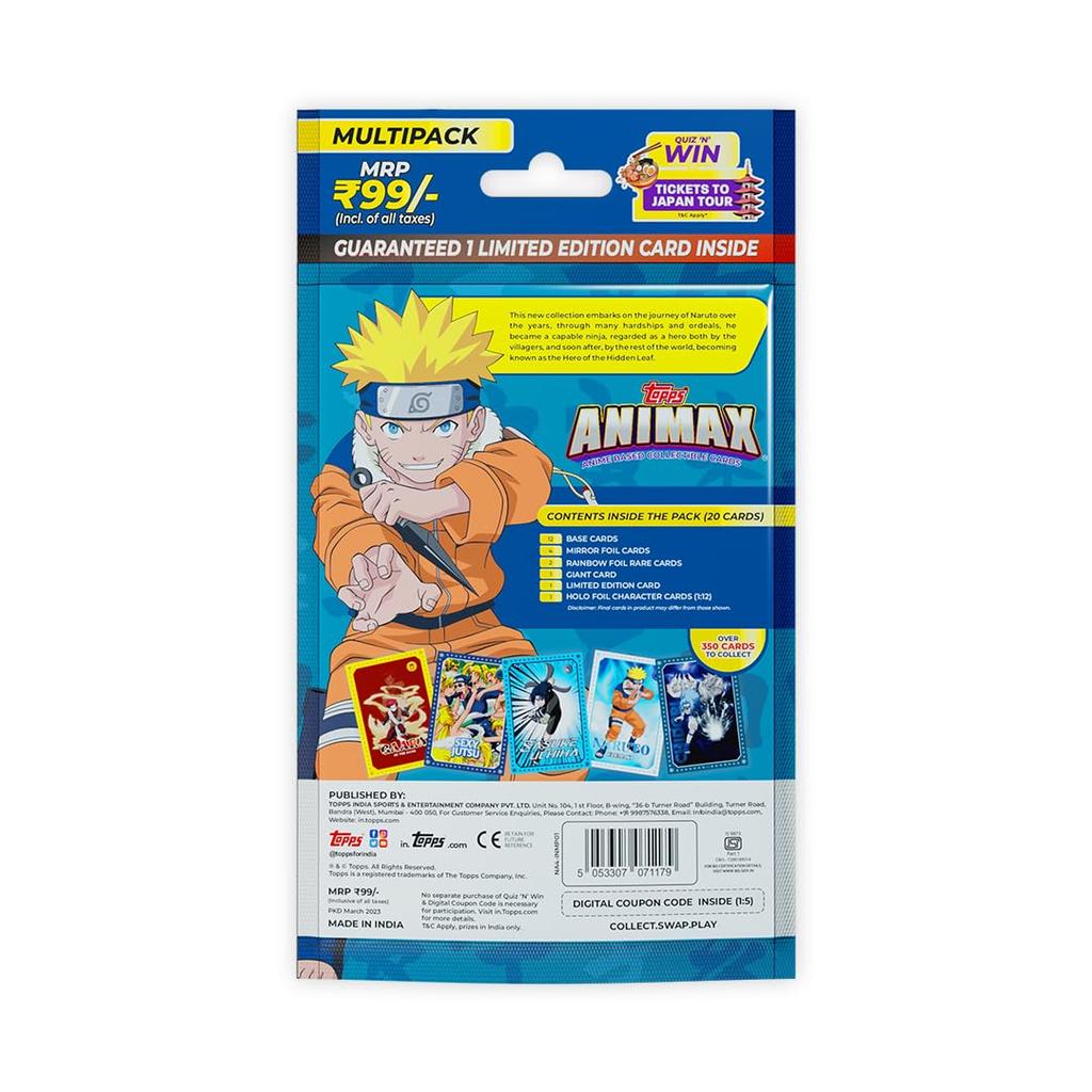 Topps Animax 2024 Official Naruto Collectible Card Game Multipack -