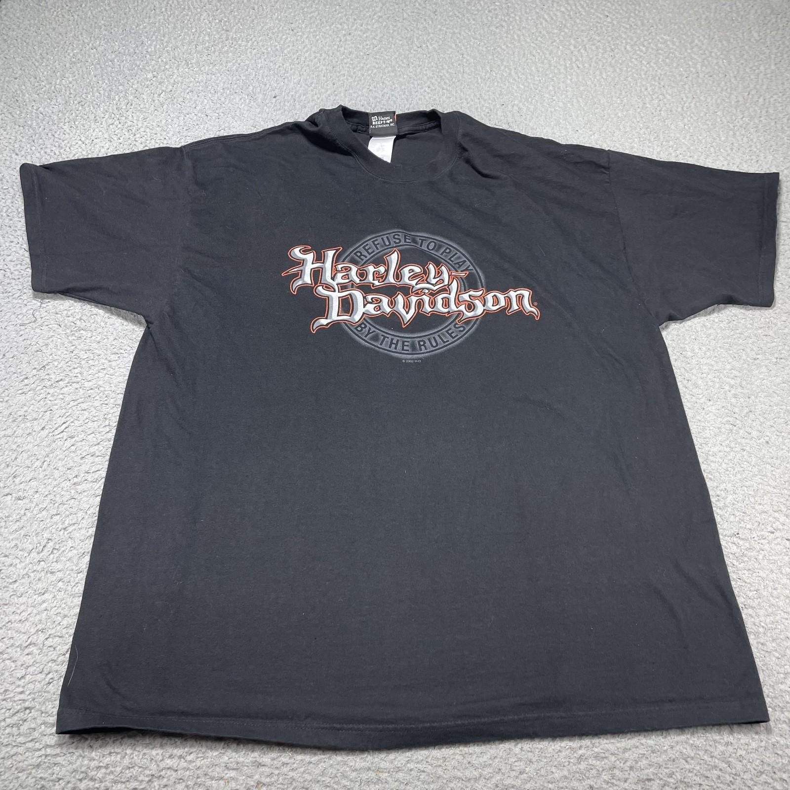 Vintage Harley-Davidson Shirt Mens 2XL Black Big Sky Montana Eagle Graphic Tee Unisex T-Shirt M