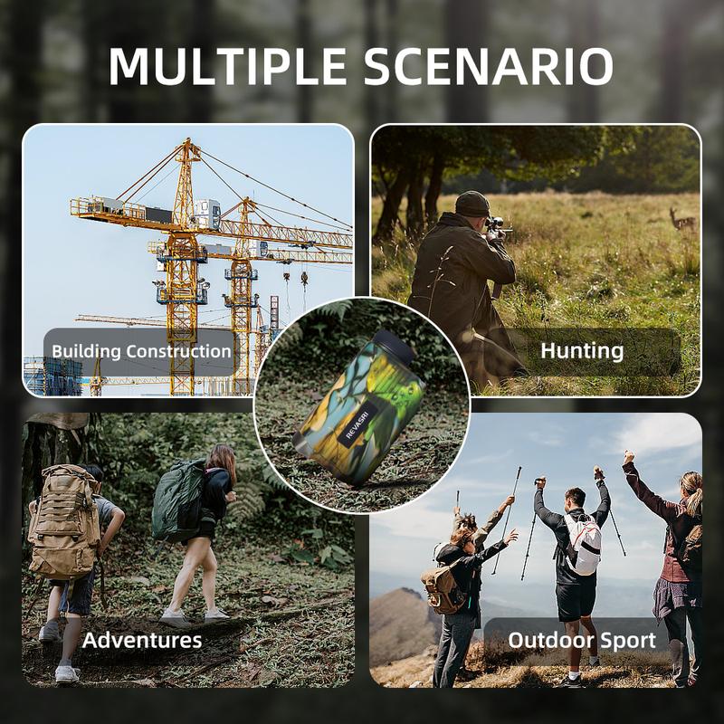 REVASRI Mini Hunting Rangefinder 1000yds Camo Range Finder Multi Functional High-Precision Rangefinder for Outdoor Wild Hunting