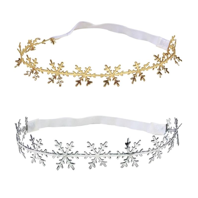 Cute Christmas Headbands with Snowflakes Pattern Trendy Elastic Headdress Lovely Hair Accessories for Baby Girls Gift