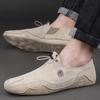 Fashion Spring New Men's Comfortable Two-layer Pigskin Fashionable Casual Octopus Shoes Outdoor Breathable Soft Soled Casual Bean Shoes
