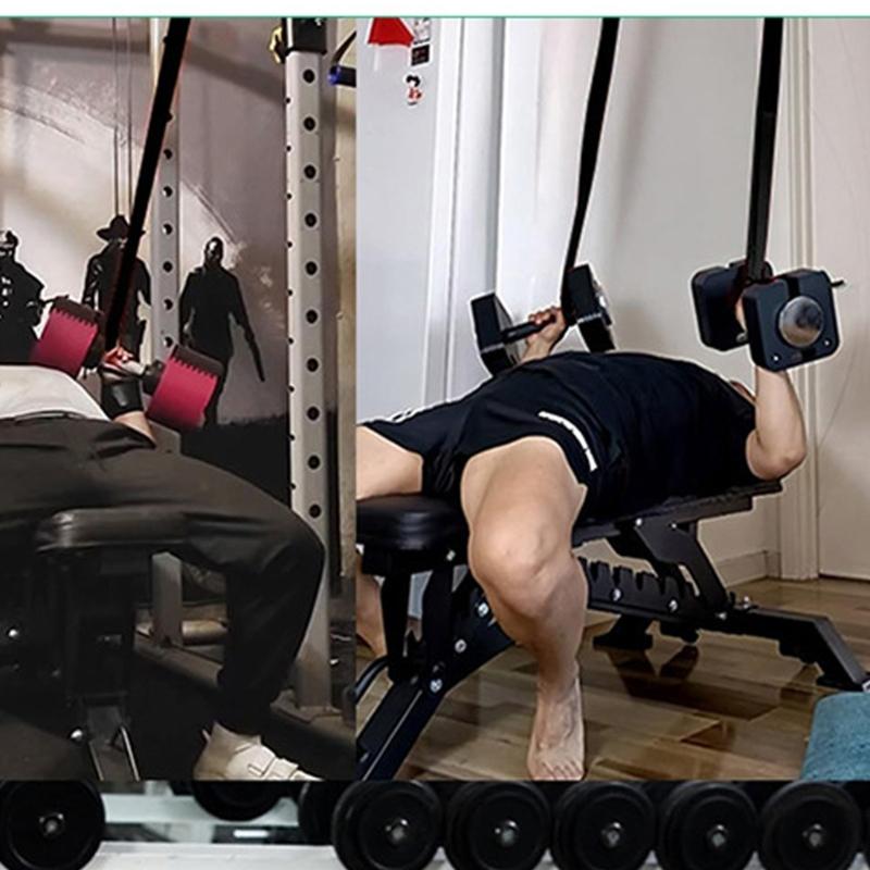 2 Stück Verstellbares Hantel-Spotter-Band Strapazierfähiges Gewichtheber-Sicherheitsband Für die Heimfitness-Umgebung Schnelle Installation