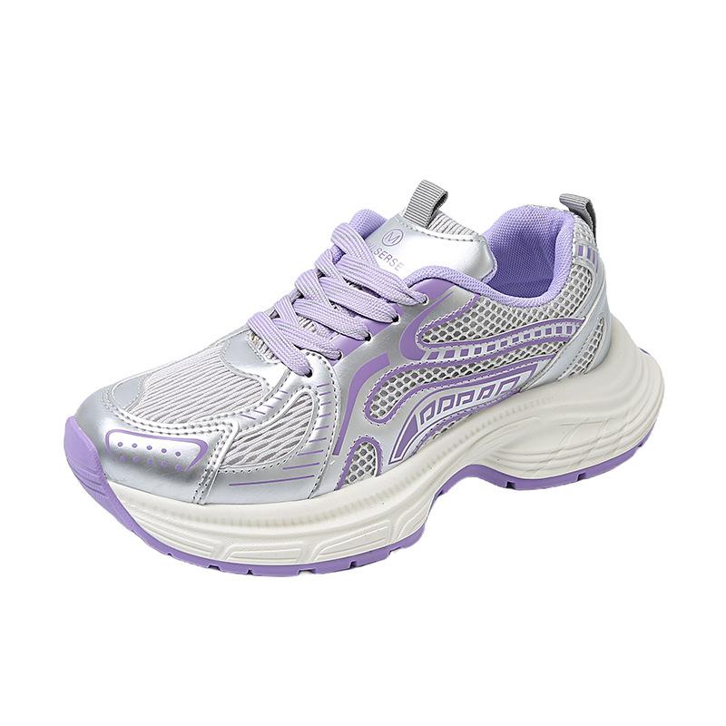 

инс корейская версия 2025 новые кроссовки для папы женские весенние студенческие спортивные кроссовки для бега повседневная обувь увеличение высоты платформы ZL813 40 фиолетовый