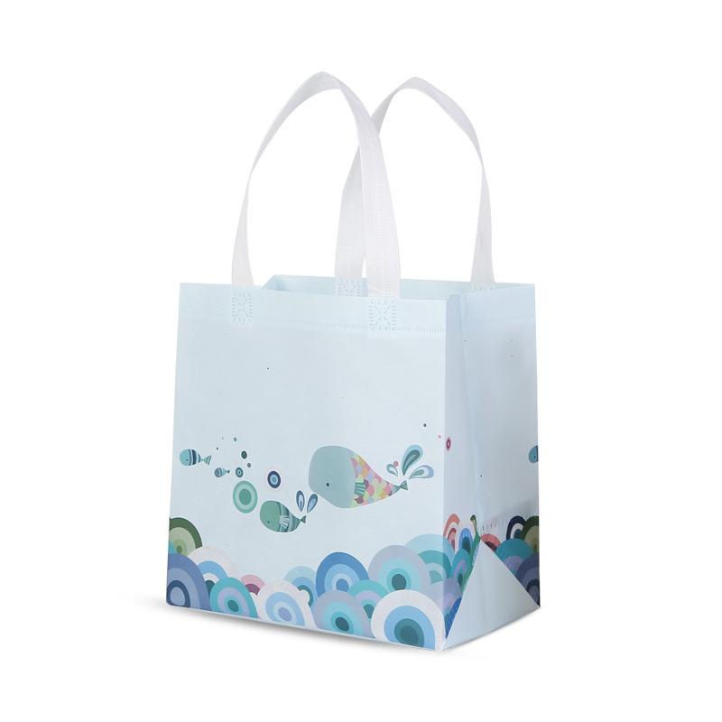 12pcs Ocean Whale Gift Tote Bags Reusable Cute Party Favor Bags With Soft Strap For Birthday Baby Shower Wedding Events Supplies