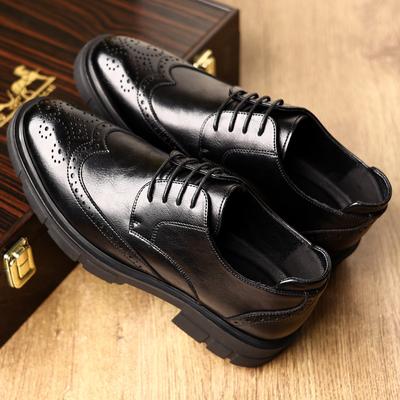 Inner Heightening Leather Shoes 10cm Men's Brock Heightening Shoes 8cm Business Dress Platform Wedding Shoes Men