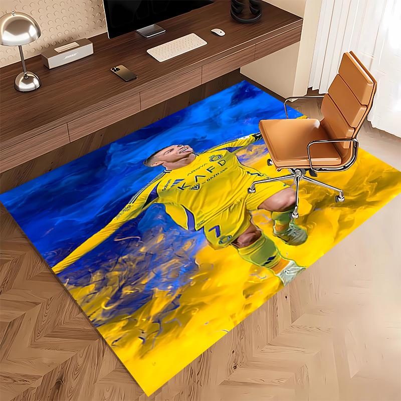 1pc Cristiano Ronaldo Print Area Rug - Soft, Washable Non-Slip Indoor Mat, Living Room, Home Office Decorative Rug,Office Decorative