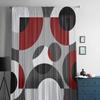 Geometrische Figuren Dunkelrot Grau Gardinen Für Wohnzimmer Schlafzimmer Wohnkultur Küche Tüll Für Windows Voile Vorhänge
