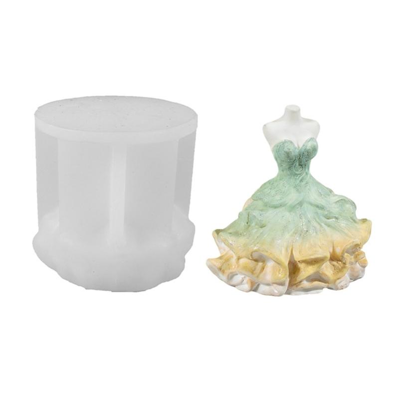Wedding Dress Shape Silicone Molds Food Grade Silicone Baking Molds for Making Candle Soap Candy Wedding Cake Decoration 1