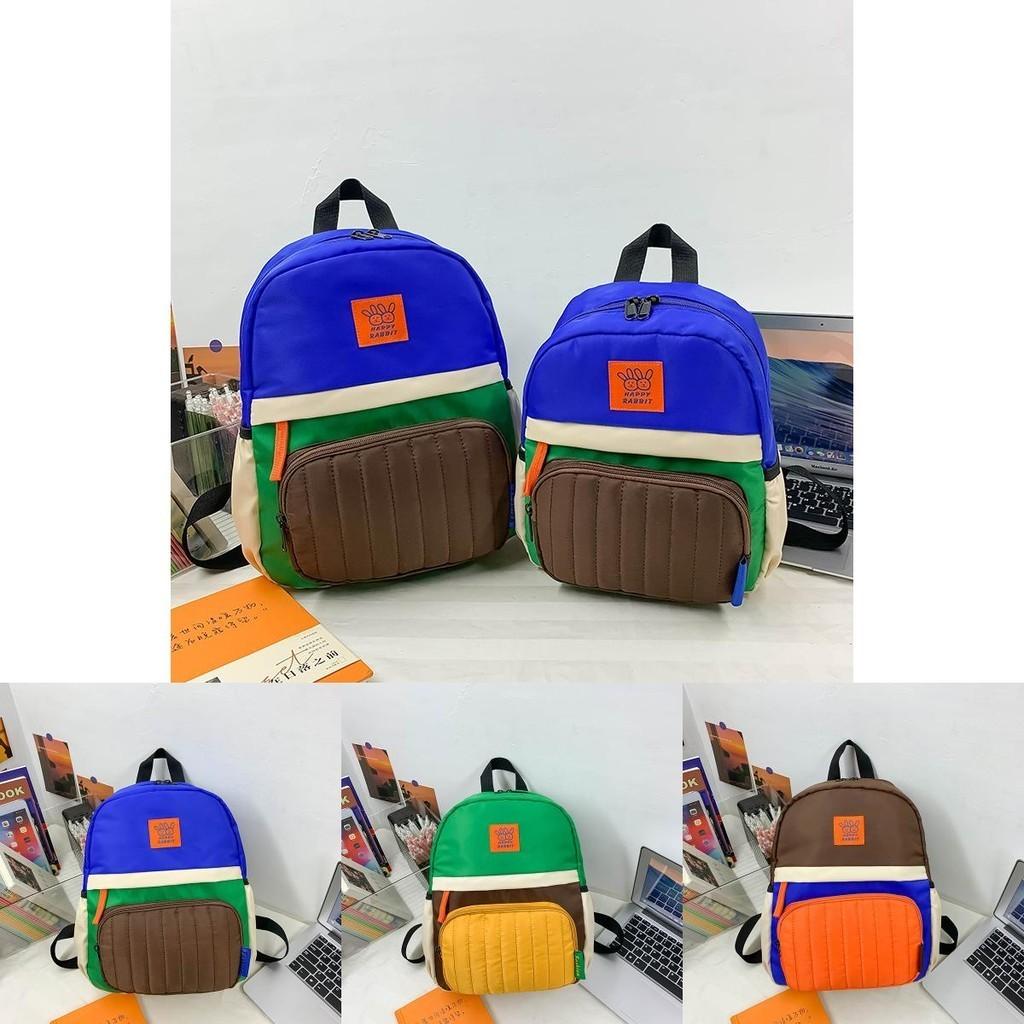 Versatile Unisex Colorblock Toddler Backpack Stylish Lightweight Canvas Design