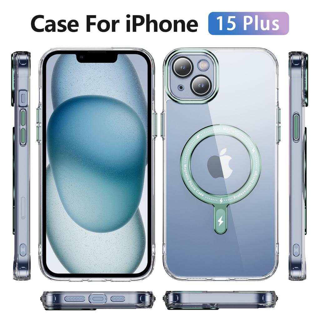 New Magnetic Phone Case for Apple 17promax Transparent Acrylic Reinforced Magnetic Ring Phone Case
