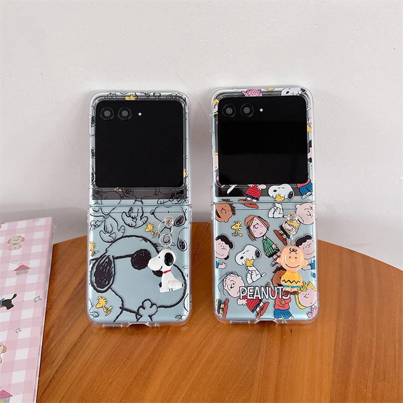 Cute Snoopy Charlie Phone Case For Motorola Moto Razr 40 50 Ultra 50ultra Folding Flip Fold Funny Snoopy Pendant Protect Cover