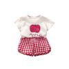 Girls' Fruit Print Set - Short Sleeve & Shorts Outfit