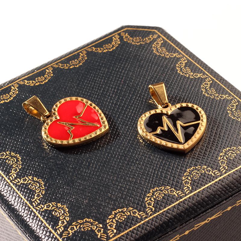 Retro Französisches Rotes Herzschlag Liebe Herz Anhänger: Stilvolles & Vielseitiges Accessoire für Damen