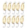 10pcs Lot Fishing Lures Wobbler Baits SpoOn Style Artificial Metal Baits Hook (Gold, 2.5g)