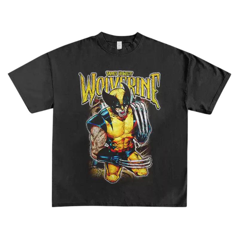 Wolverine XMen Retro Comic Graphic TShirt Superhero Claw Print Soft Cotton Casual Streetwear For Men Daily Fashion