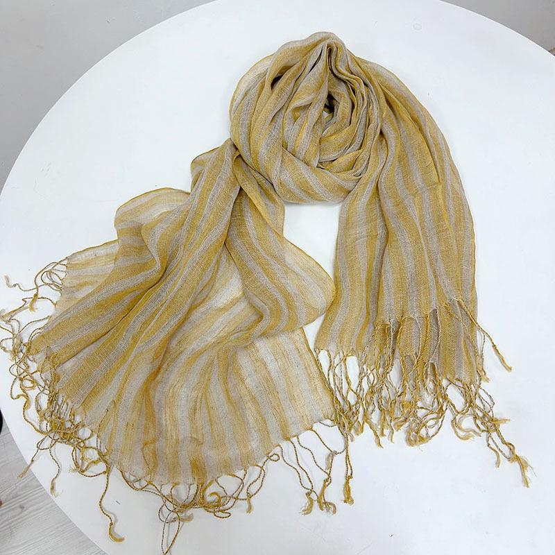 Japanese Rain Dew Linen Primary Color Scarf, Light Women'S Sunscreen Scarf