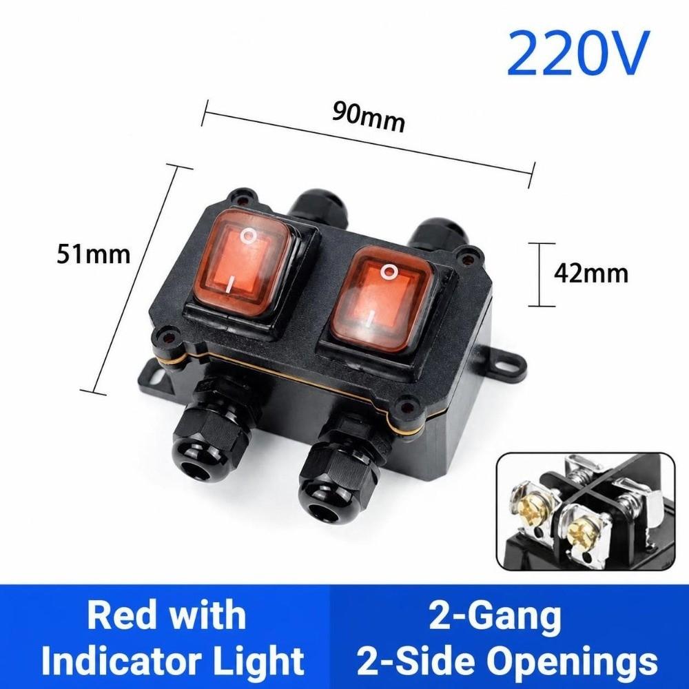 12V-24V Inline Power Cord Switch 30A Junction Box Auto Accessories Marine Rocker Switch