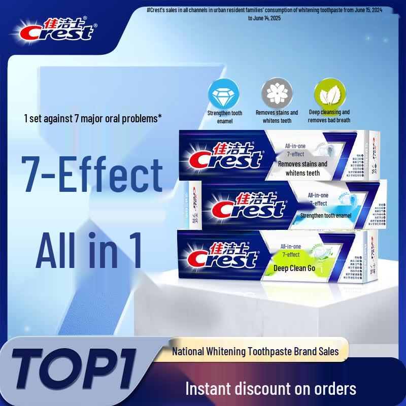 Crest All-in-One 7-Effect Fluoride Toothpaste for Gum Care & Whitening