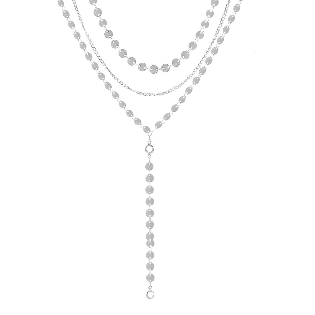 Sexy Multilayer Sequins Rhinestone Tassel Pendants Chain Necklace Choker Collar Women Jewelry