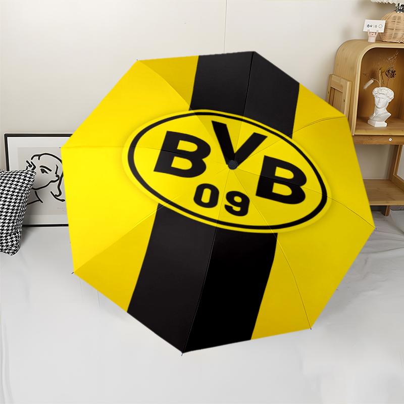 Borussia Dortmund Theme Automatic Umbrella, Lightweight & Portable, 8 Rib, Perfect for Outdoor Travel, Birthdays, Christmas, Gifts.