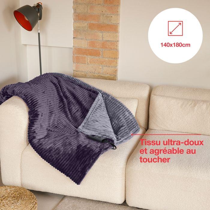 Couverture Chauffante - SOLAC - Kaunas+ - 140x180 cm - Polaire Ultra-Douce - 9 Niveaux de Température