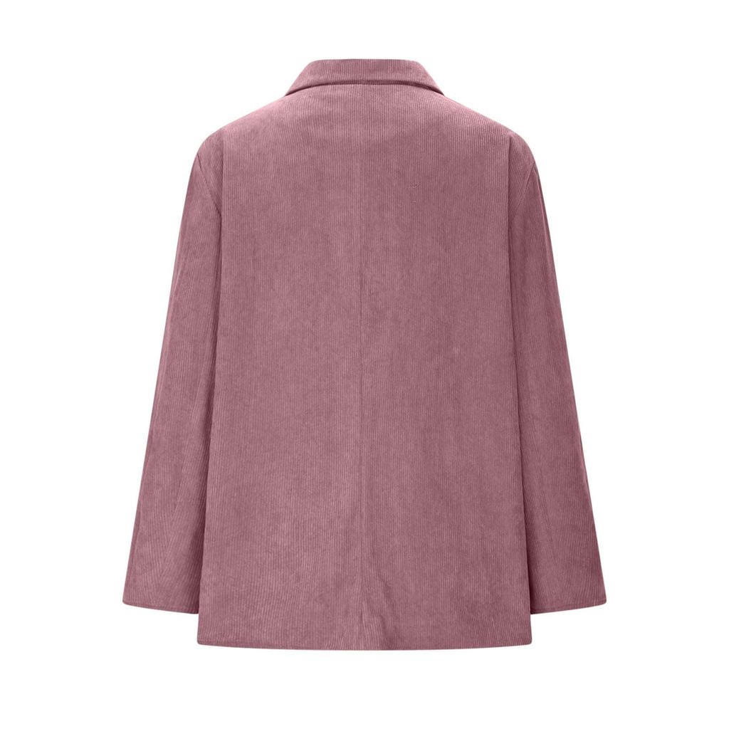 Womens Lapel Corduroy Jacket Dressy Casual Open Front Business Suit Jackets Trendy Work Coats With Pockets
