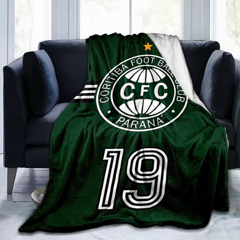 Cori-tiba Football Club Crest Printed Throws Blanket Soft Flannel Blankets for Couch Bed Gifts for Men Women Picnic blanket Christmas gifts