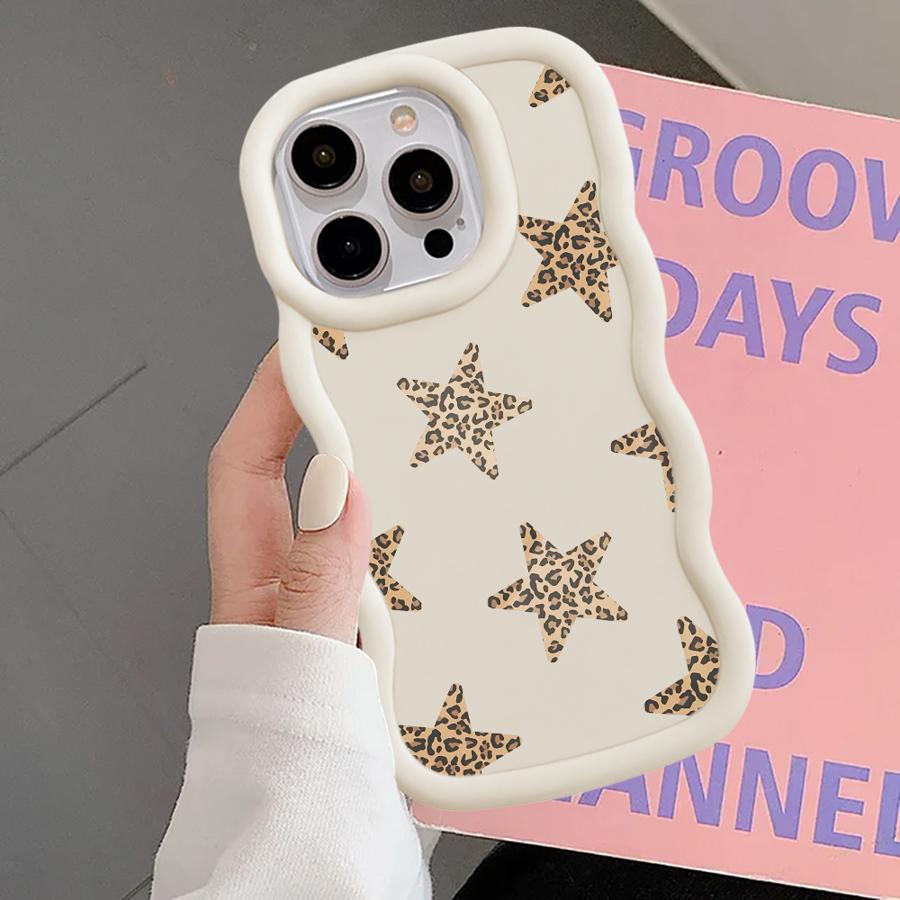 Leopard Star Design Soft Phone Cover Case for iPhone 12 11 14 XR 17 Air 8 16 Pro Max 13 15 Plus
