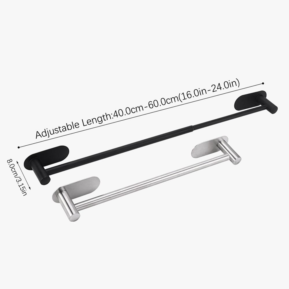 Towel Bar Adjustable 40cm To 60cm Bathroom Towel Rack SUS304 Stainless Steel Bath Towel Rack Wall Mounted Towel Holder