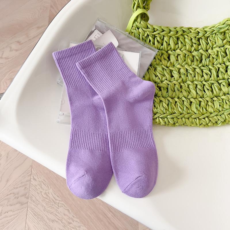 Calzini a Tubo Sportivi da Skateboard da Donna Colore Unito Vita Primavera Autunno Tendenza