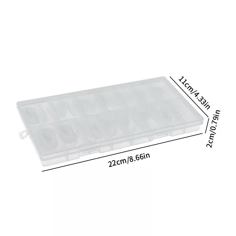 180 Pz/Scatola Sandwich Formine Doppie per Unghie 15 Misure Estensioni-Formine Doppie Coffin Mandorla Formine per Unghie Strumenti per Nail Art da Salone