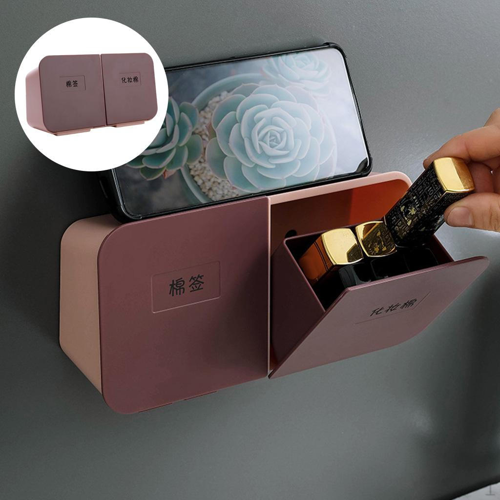 

Настенный ящик для хранения тампонов Sw Многоцелевой органайзер для ювелирных изделий Чехол для дома White Grey