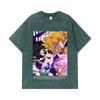 275 GSM Washed T-shirts 100% Cotton Demon Slayer V69 Zenitsu Kaigaku Print Unisex Heavy Cotton T Shirt