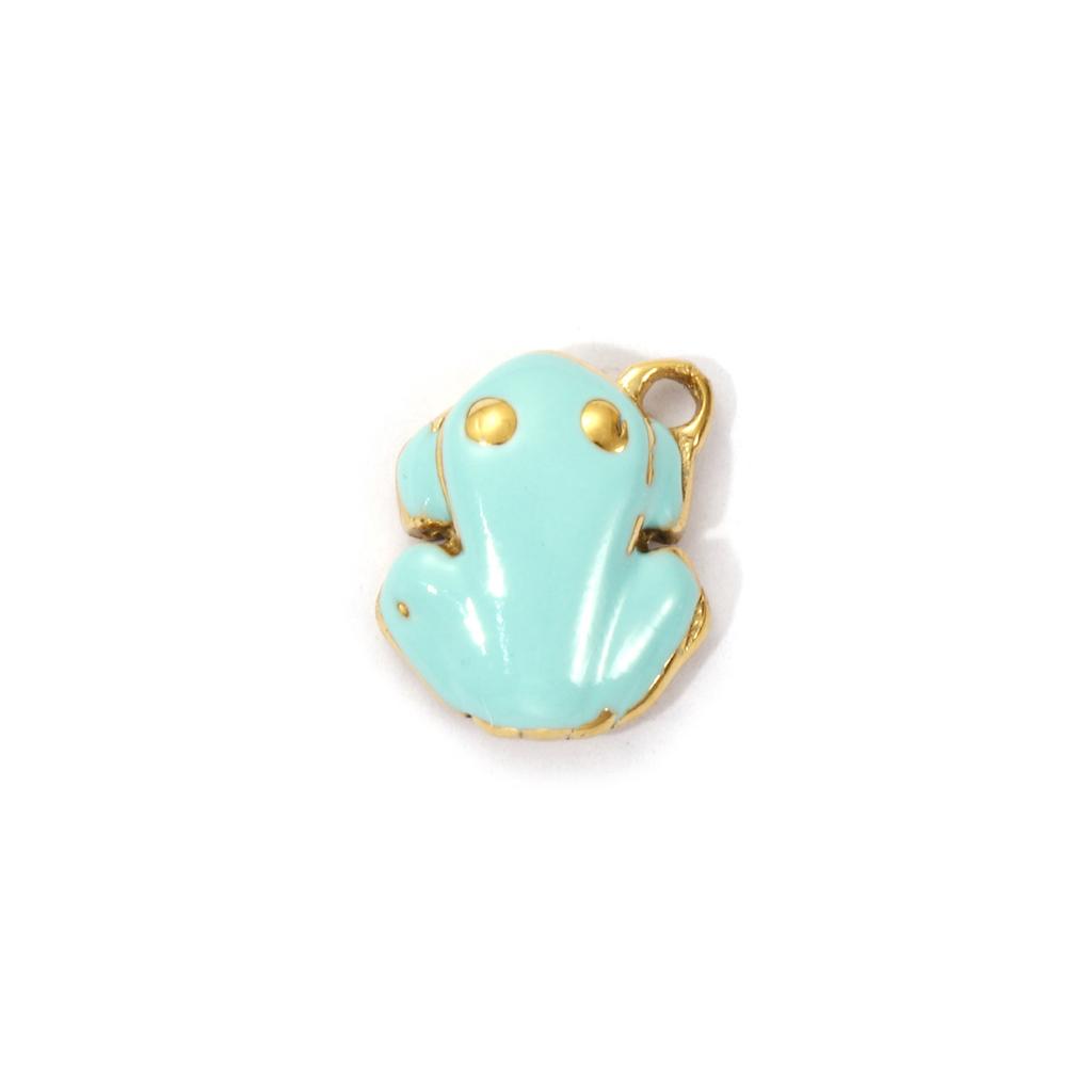 1 Piece 304 Stainless Steel Charms 18K Gold Plated Enamel Dinosaur Animal Frog Pendant For DIY Necklace Bracelet Jewelry Making