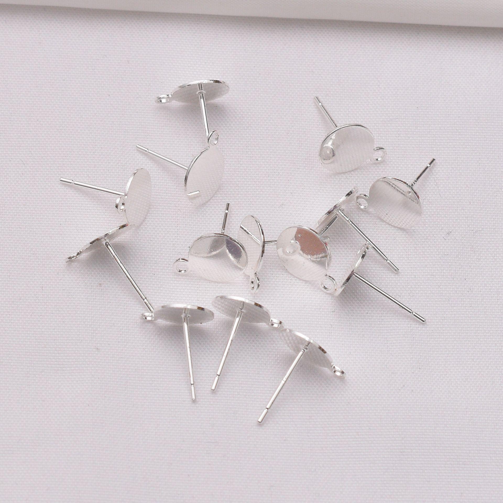 

10 шт. Серьги-гвоздики из чистого серебра S925 пробы, серьги с плоским дном, обернутые в 14-каратное золото, с подвесками, аксессуары для сережек ручной работы, игла с плоским дном F88 bottom bracket 12mm