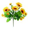 Artificial Sunflower 13 Head Realistic Fake Silk Flower Home Office Wedding Party Table Centerpiece Indoor Outdoor Faux Bloom Decoration