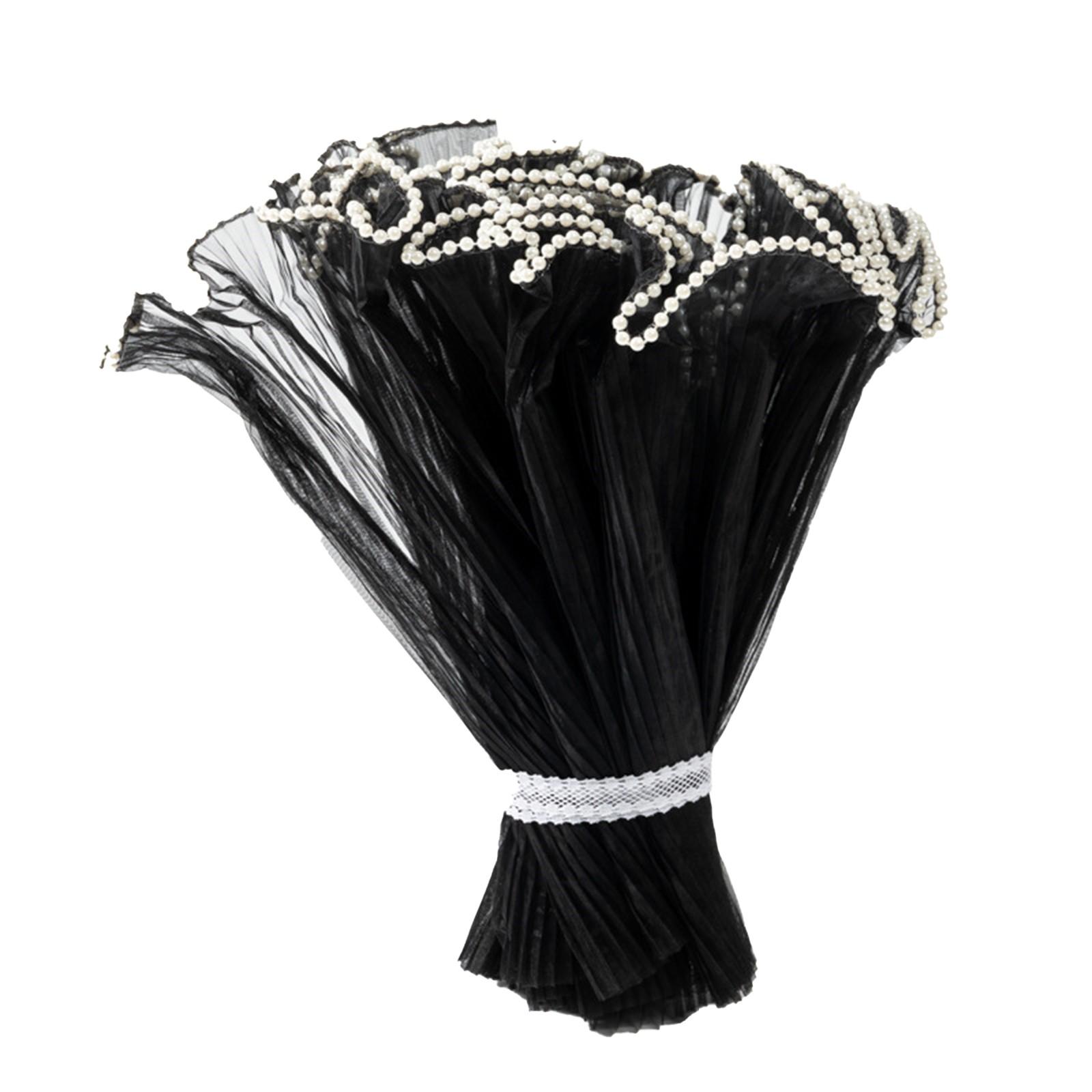 

Комплект цветочной упаковки для свадебного сезона: Упаковочная бумага с перламутровым краем, сетка и плетение, идеально подходит для Дня святого Валентина и свадеб One Size чёрный