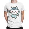 Men T-Shirt Hachiware In Blue Pajamas Chiikawa Humorous Pure Cotton Tee Shirt Short Sleeve T Shirt Crewneck Tops Birthday Gift