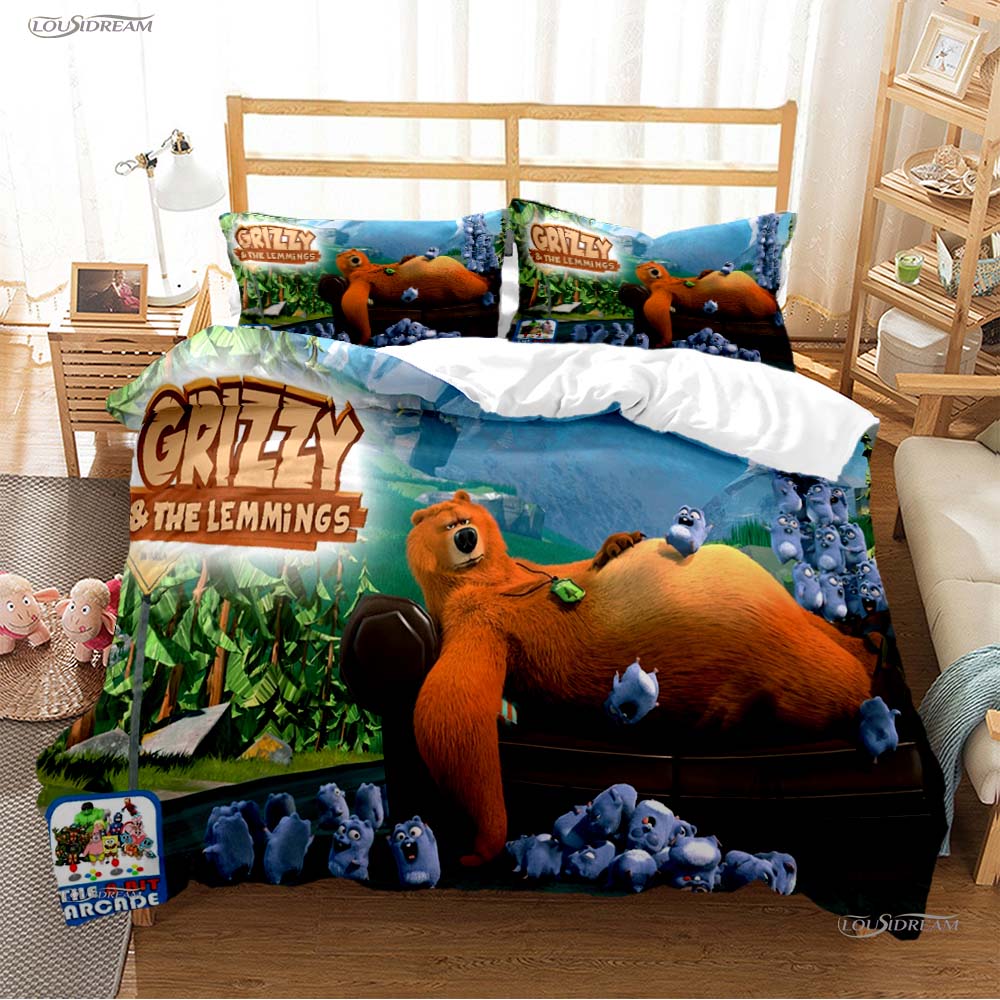 

Grizzly And The Lemmings All Season Duvet Cover Comforter Beding Sets Soft Quilt Cover And Pillowcases Single/Double/Queen/King EU Single(135*200cm)3pcs