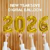 Happy New Year 2026 Balloons Gold Silver Pink Black Number 2026 Foil Balloons 16/32In Multicolour Happy New Year Banner