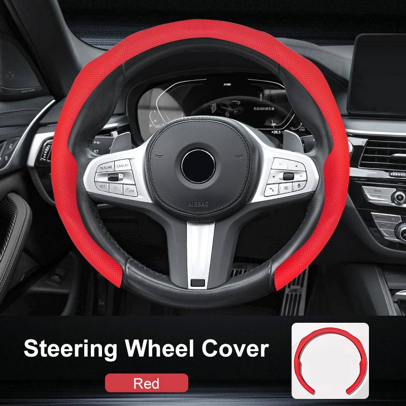 Ultra Thin Car Steering Wheel Cover All Season Universal Anti Slip Sweat Absorbent Ventilate Nappa Auto Interior Accessories