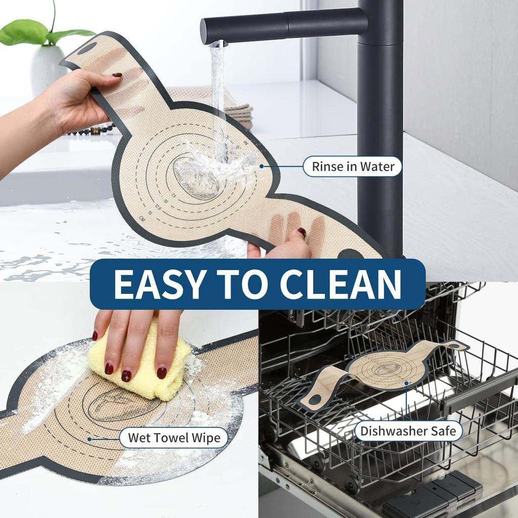 2 Pcs Silicone Bread Sling for Dutch Oven Liners Silicone Baking Mat [Non-Stick & Heat Resistant] Reble Sourdough Bread Baking Supplies with Long