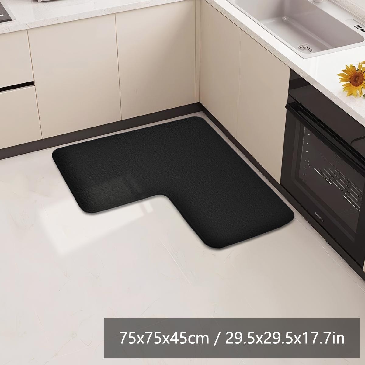 

Однотонный кухонный коврик большого размера, толстый L-образный впитывающий коврик для пола, нескользящий коврик, мягкий противоударный коврик, коврик для ванной