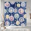 1Pc Dandelion Starry Night Shower Curtain Pastel Watercolor Style Whimsical Bath Decor 12 Hooks 70*70 Inches