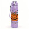 1PC Happy Halloween Pumpkin Bucket 750ml Color Plastic Sports Water Bottle Leakproof Flip Straw Lid Suitable for Sports Office Home Use