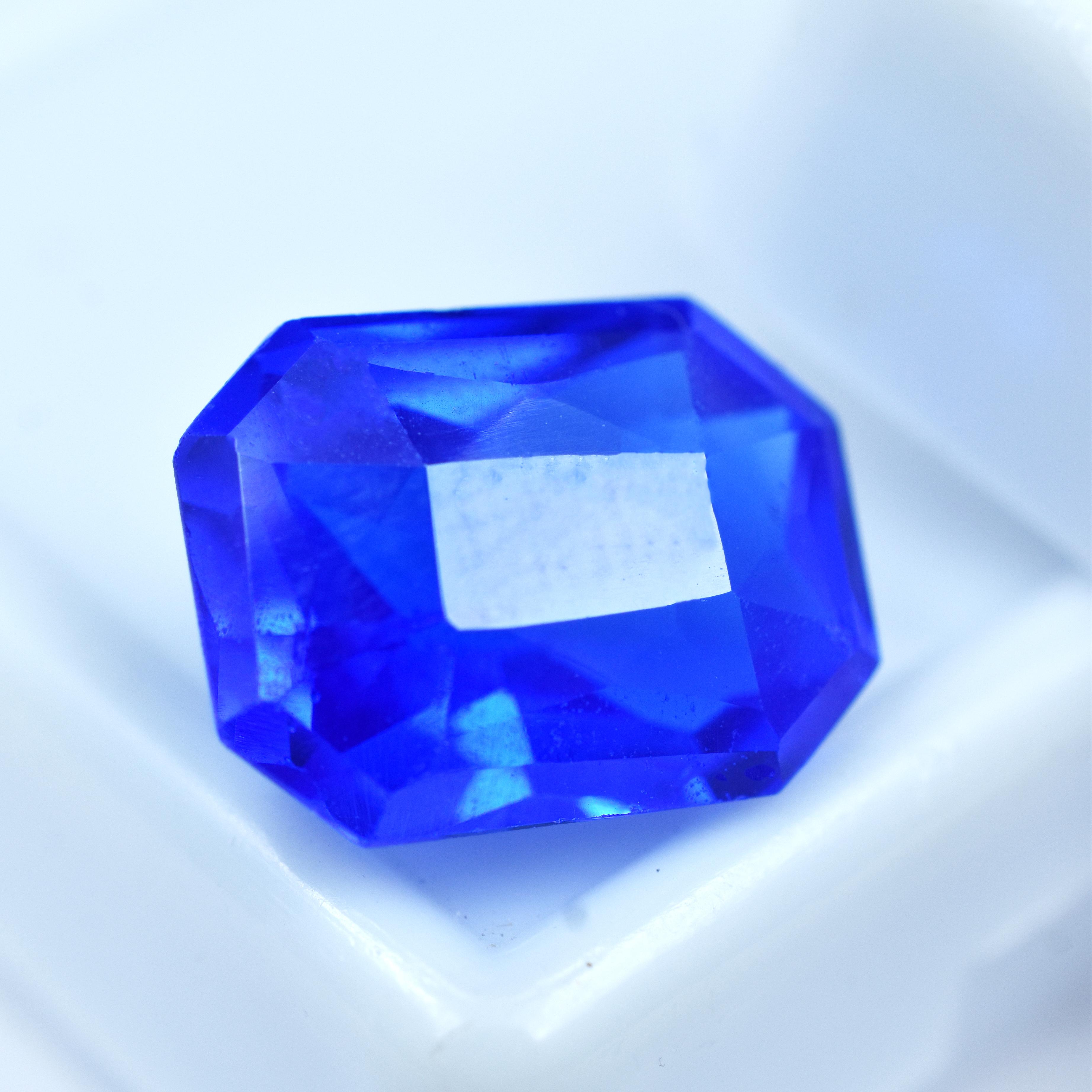 

5.90 Ct Natural Blue Tanzanite Flawless Emerald Shape CERTIFIED Loose Gemstone. AR-521 11.8 mm approx синій