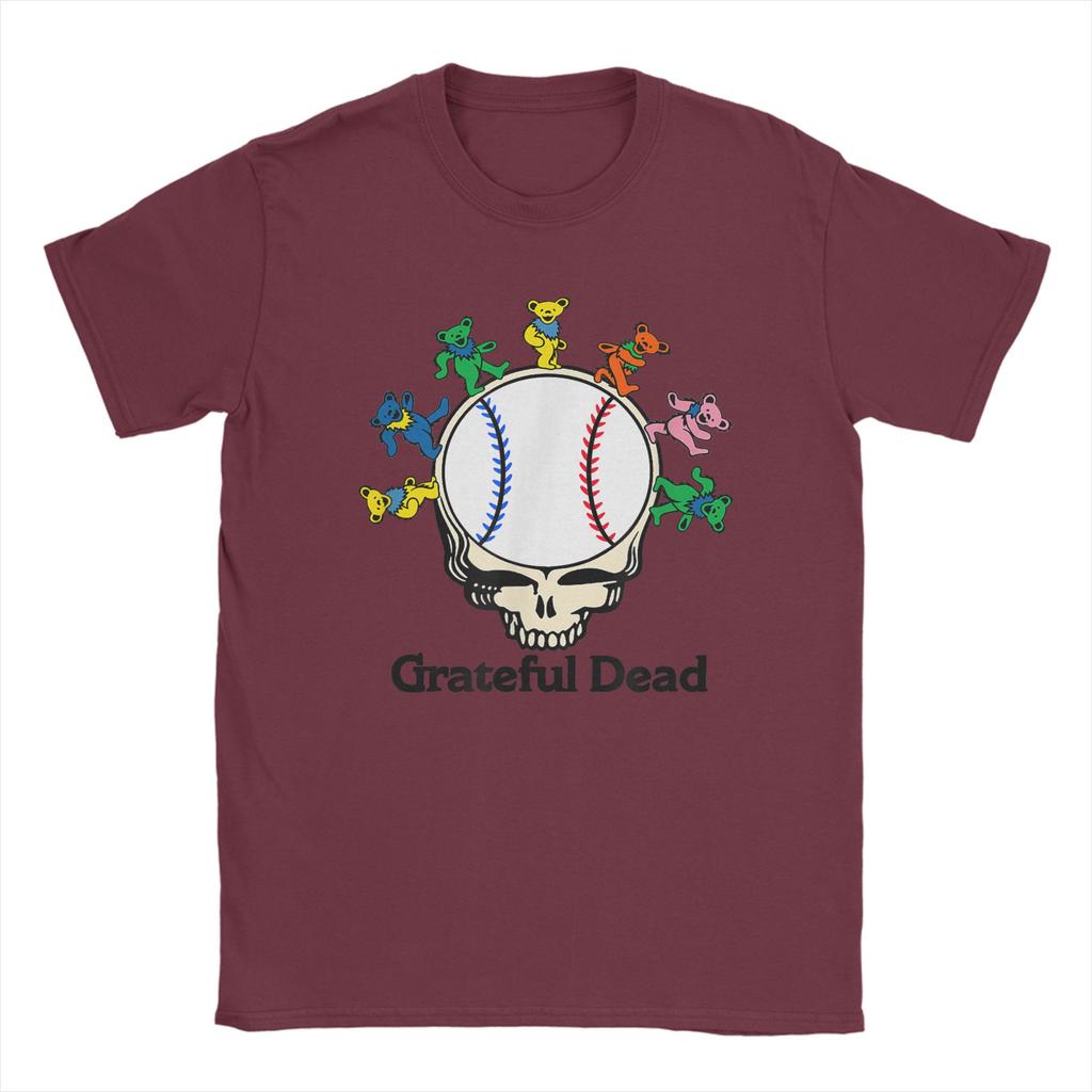 Oversized T-Shirt Grateful Dead Baseball Bears 100 Cotton T-Shirts Tee Shirt for Man Summer Awesome Design Short Sleeve Top Tees